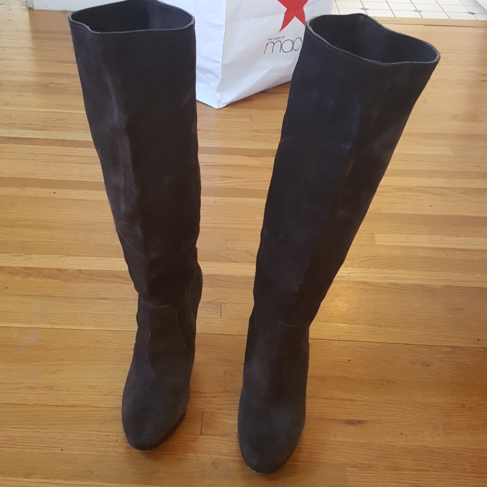 Knee high suede boots